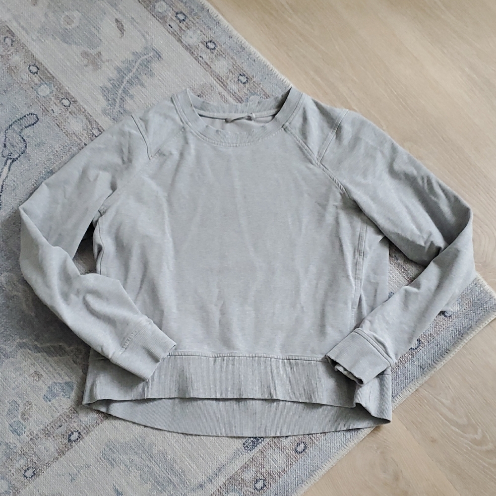 Lululemon Solid Long Sleeve Gray Sweatshirt SzS